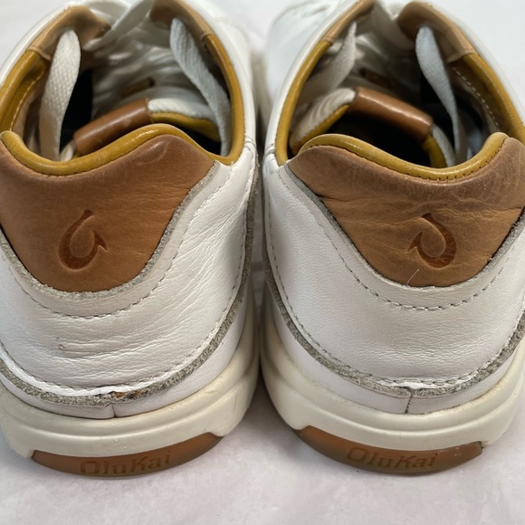 Olukai Lae'ahi li 'ili Leather Sneaker In White Comfort Men’s Sz 9.5 Athliesure - Picture 11 of 14